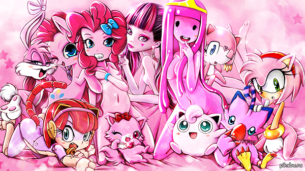 SO MUCH PINK - NSFW, Tiny Toon Adventures, Samurai pizza cats, My Little Pony, Jewelpet, Adventure Time, Покемоны, Ежик Соник