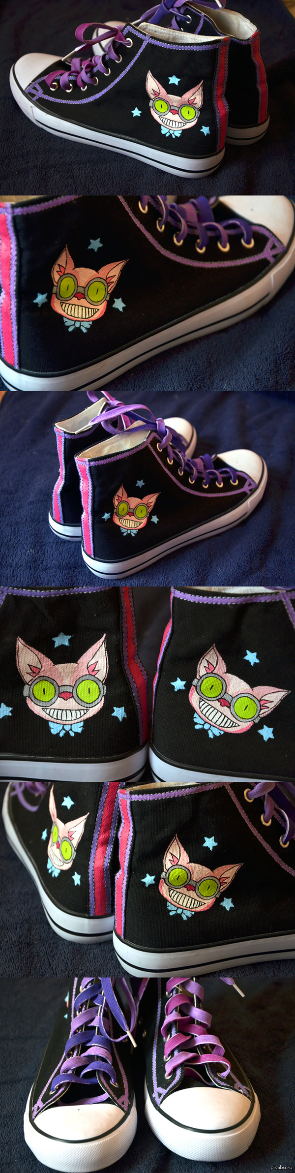 Генки-кеды Наконец-то нашел кеды и долго думал с кем их сделать в этот раз, и сделал с этим безумным кошаком. Результатом не оч доволен (особенно левой), но да ладно.