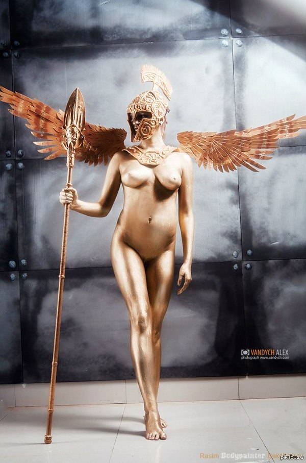 Bodypainting - NSFW, Vandych, Valkyrie, Beautiful girl, Bodypainting, Boobs, Strawberry