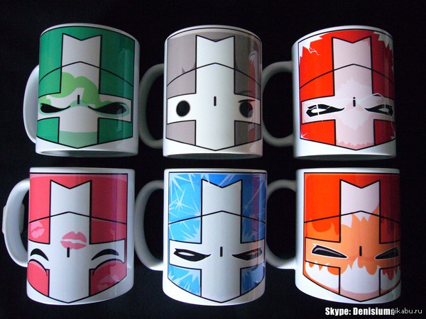Сделал кружки с рыцарями из Castle Crashers клиенту