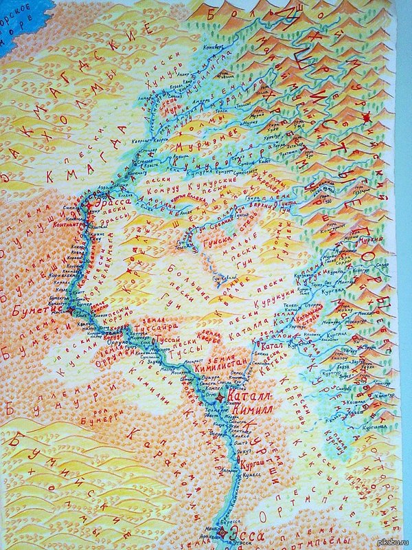 ещё старая карта - долина реки Кимилини на Старом Материке, Гваэроне