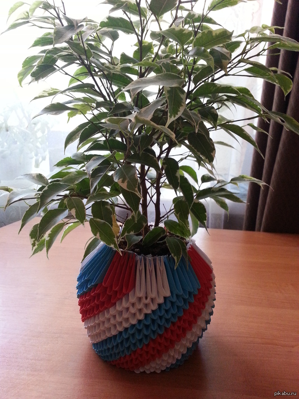 Вазон для цветка из бумаги