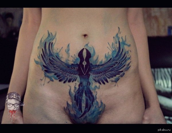 Beautiful tattoo - NSFW, Tattoo, Stomach, Phoenix, Dota 2