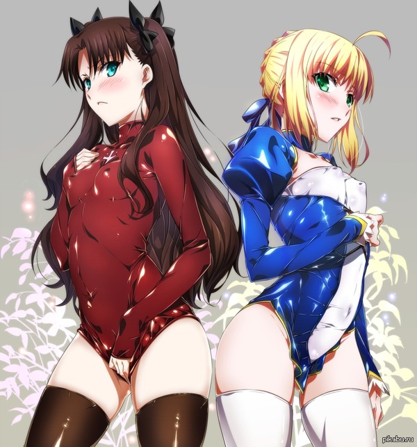 Rin & Saber - NSFW, Аниме, Арт, Tohsaka Rin, Saber, Fate-Stay Night