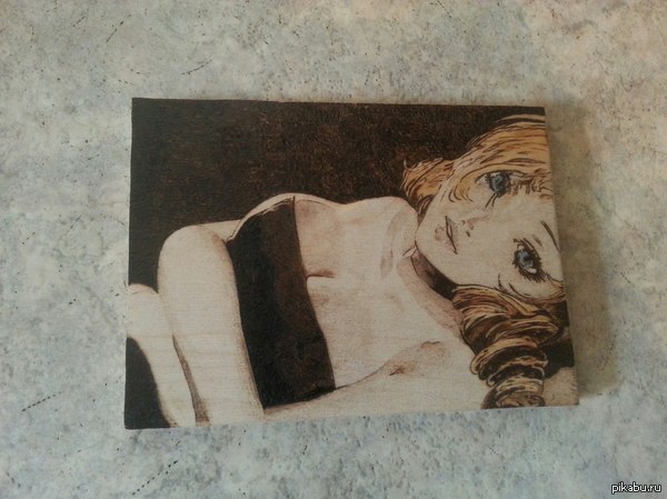 Catherine - NSFW, My, Catherine, Pyrography, Burning out, My, Strawberry