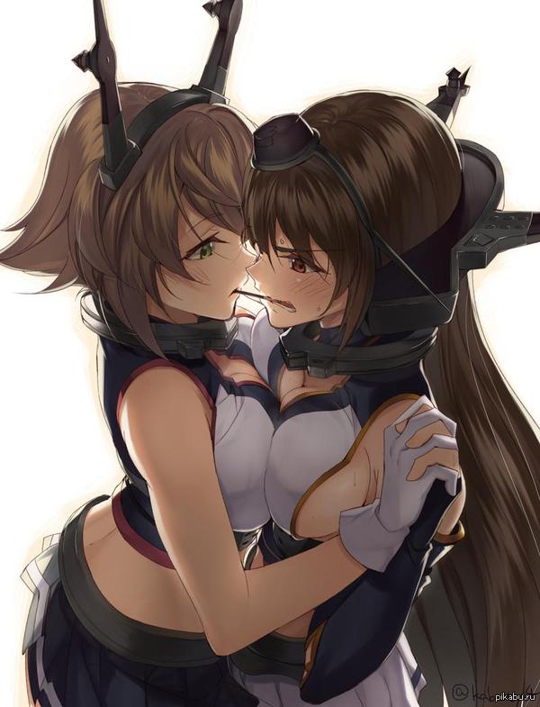 Mutsu & Nagato - NSFW, Аниме, Anime Art, Арт, Yuri, Pocky, Kantai Collection