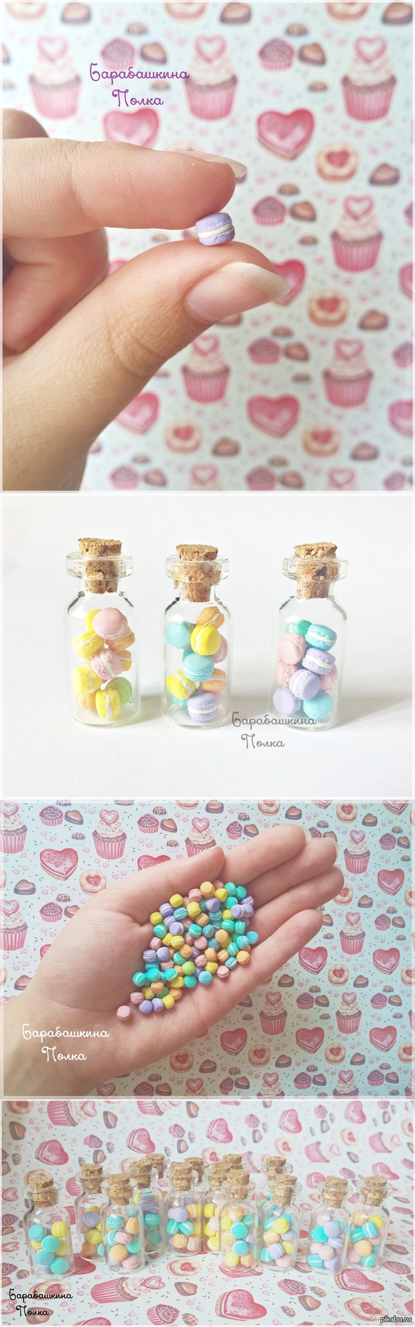 Я, конечно, понимаю, что 80% пикабу - брутальные бородатые мужчины, но я хочу похвастаться) Крошечные сладости из полимерной глины.