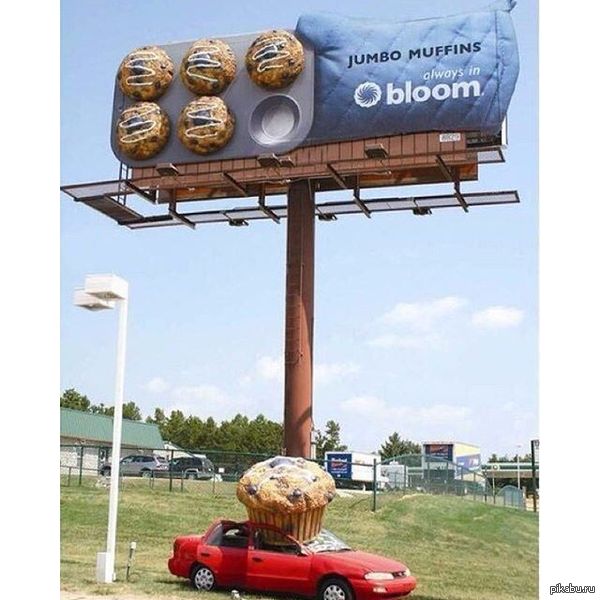 original advertising post - Advertising, Muffins, Car, Creative, Billboard, Cake