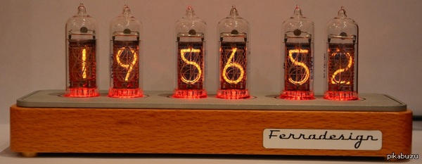 Discharge indicator clock from Ferradesign. - My, Nixie clock, nixie watches, Steampunk, Lamp clock, Presents