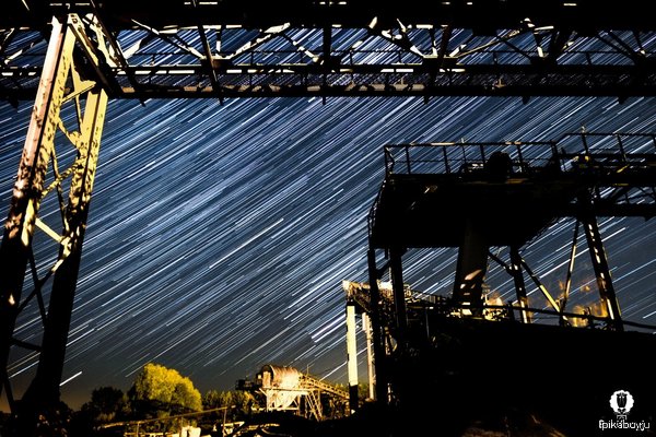 Quarry Obukhovichi. 15 km. from Grodno. - My, Republic of Belarus, Grodno, Starry sky, Night, Stars, Star Tracks