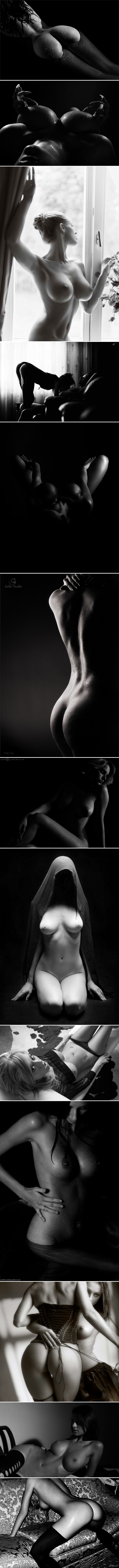 A little grey) - NSFW, Girls, Erotic, Black and white, Beautiful view, Longpost