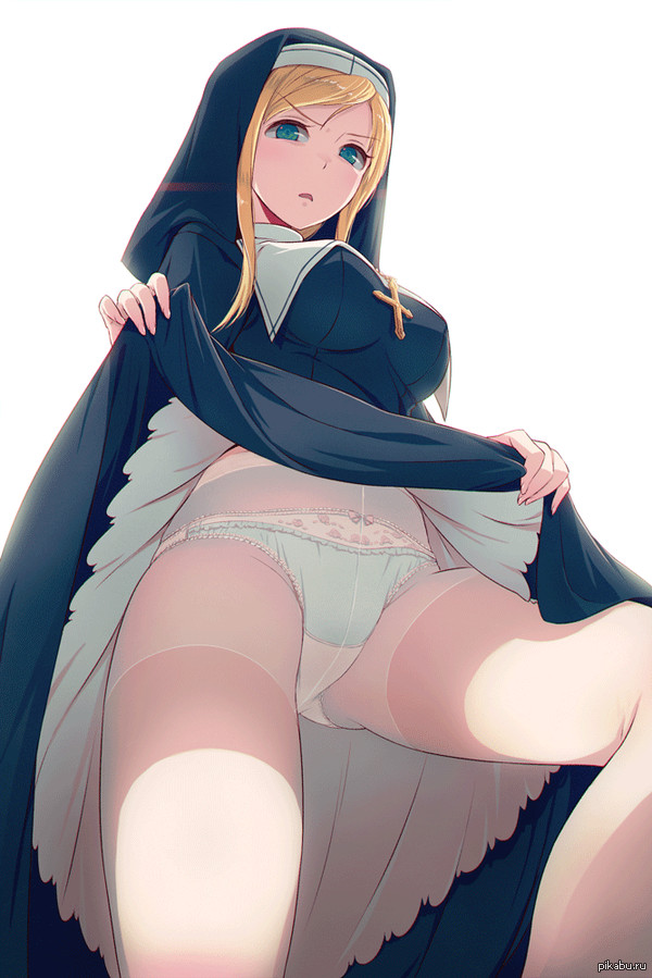 nun before bed - NSFW, Anime, Tights, Girls, Pantsu