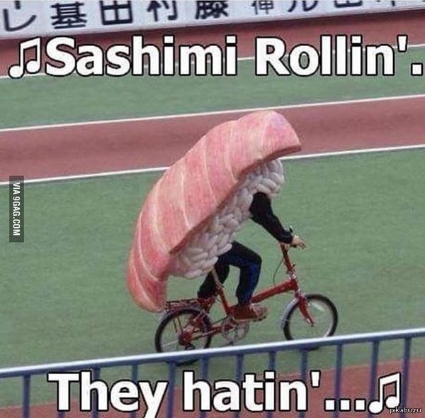 Sashimi Rollin... - Sushi, They see me rollin, 9GAG