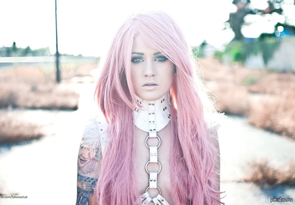 pink, girl - NSFW, Tattoo, Girls, Pink hair
