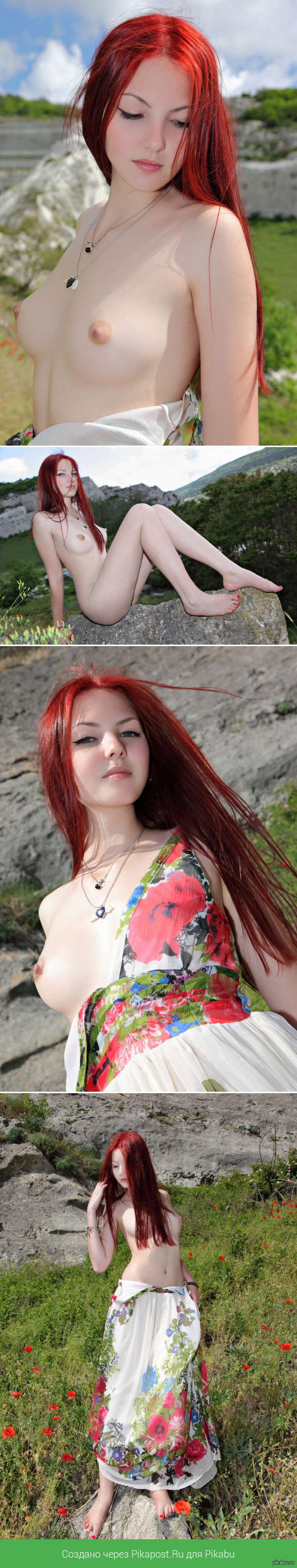 Red-haired beauty Nalli - NSFW, Boobs, Erotic, Strawberry, Redheads, Beautiful girl, Redhead girl, Longpost