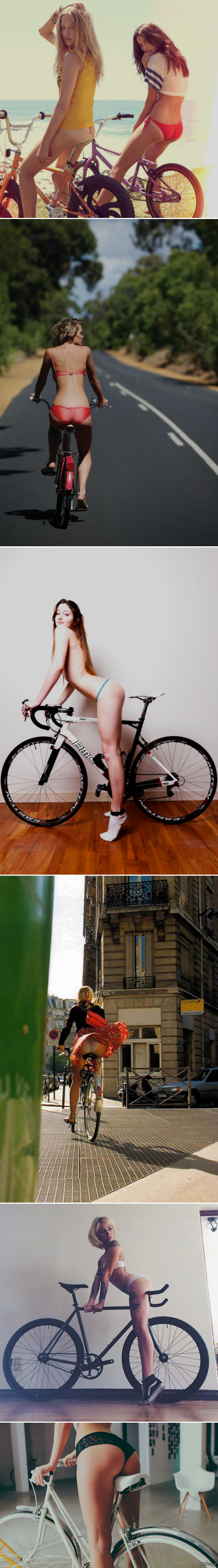 Charming girls on bicycles - NSFW, Girls, A bike, Booty, Longpost