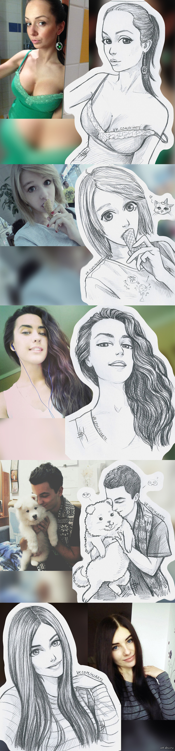 Новые скетчи по фото подписчиков