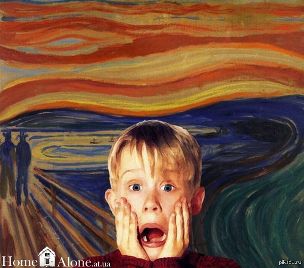 painting Scream, through the eyes of the Sticky Bandits - Alone at home, Scream, Home Alone (Movie)