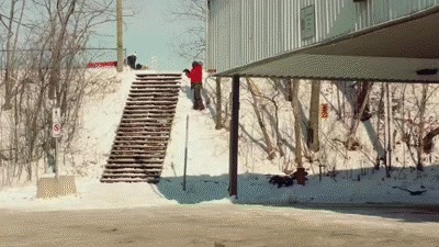 Snowboarder Hits Car 