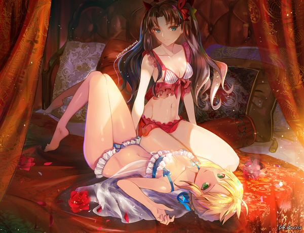 Anime Art №470 - NSFW, Fate, Аниме, Anime Art, Tohsaka Rin, Saber