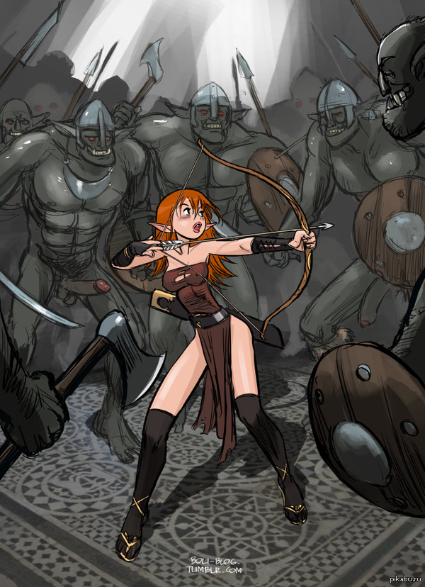 Fragile Elven Archer - NSFW, Comics, Boli Blog, Elves, Orcs, Archers, 