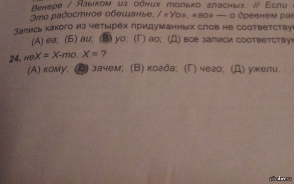 Сестра принесла тест со школы