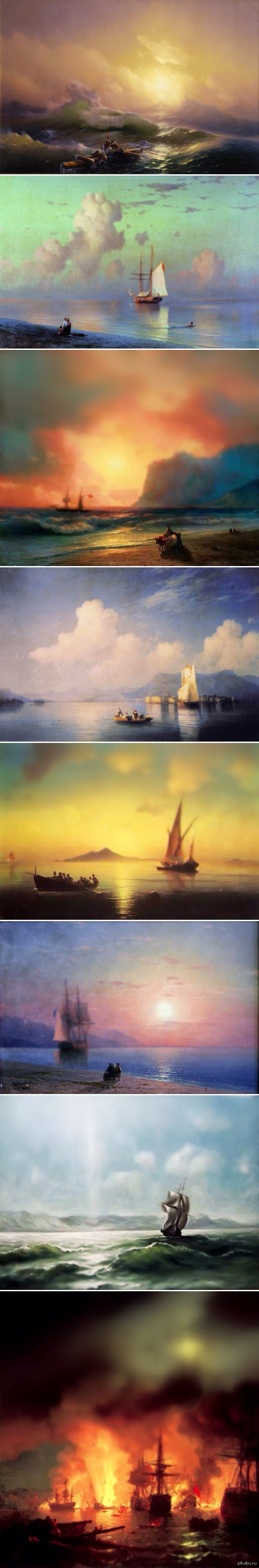 Paintings by Aivazovsky with the Tilt Shift effect - Interesting, My, Aivazovsky, Painting, Images, Longpost