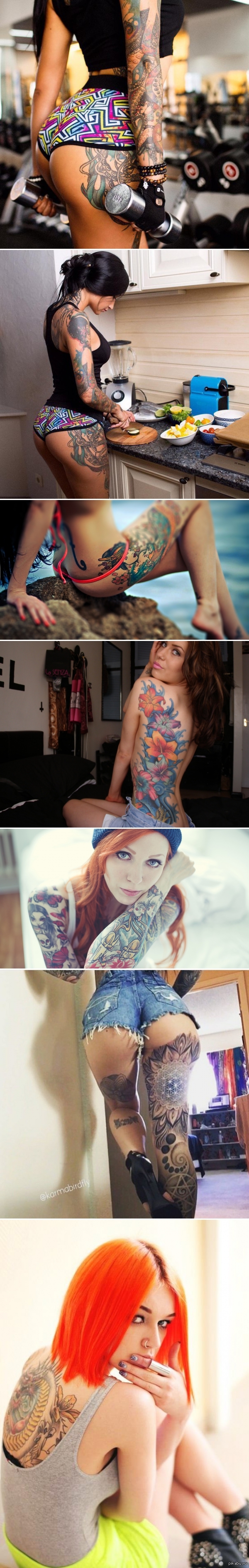 Beautiful girls with tattoos - NSFW, Tattoo, Girl, Strawberry, Longpost