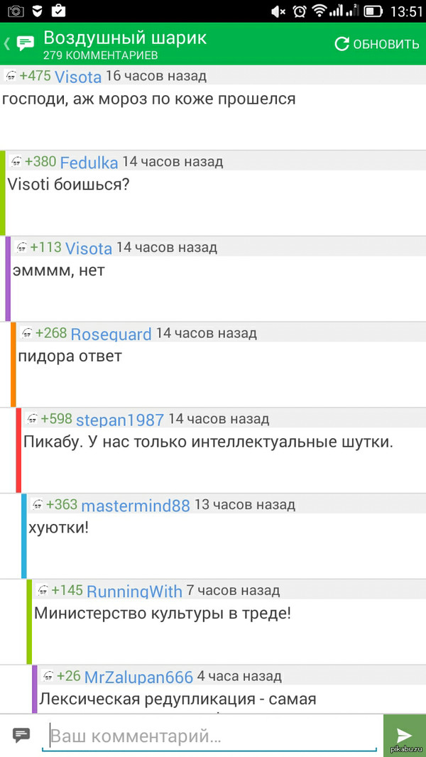 Комментарии на пост Воздушный шарик