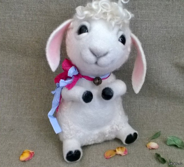 Felt lamb - My, Dry felting, Wool toy, Author's toy, Rams, Symbol of the year