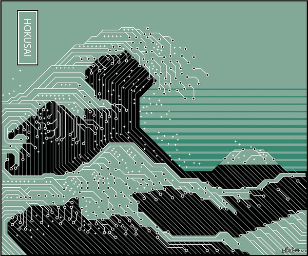 Katsushika Hokusai Electronic Circuit Board 