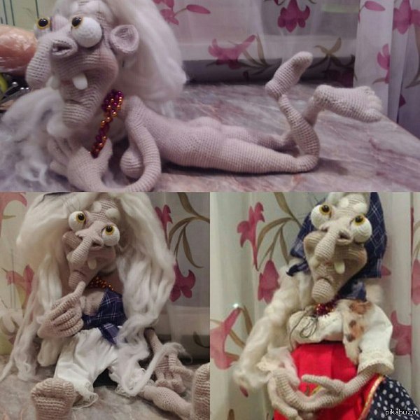 Baba Yaga .. at 108 years old, life is just beginning .. - NSFW, My, My, Creation, Interior toy, Amirugumi