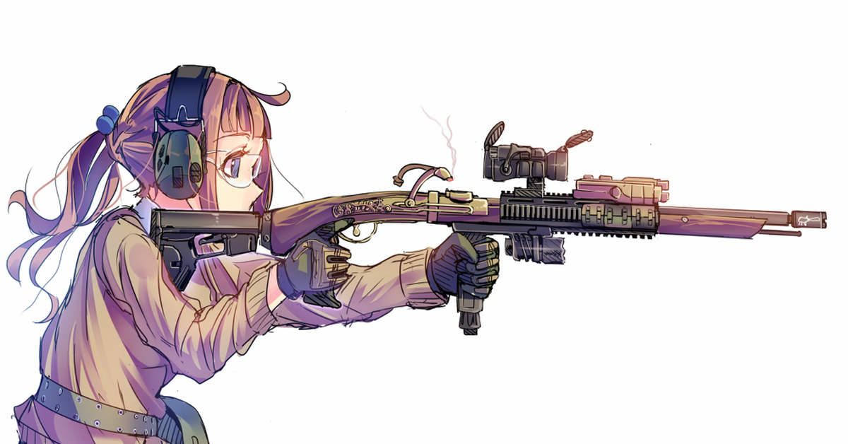Guns animation. Томпсон аниме оружие. Аниме девушки с оружием. Аниме дробовик. Аниме огнестрел.