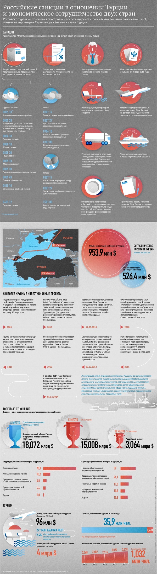 Российские санкции в отношении Турции и экономическое сотрудничество двух стран