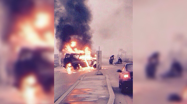 В Питере неизвестные расстреляли машину ОМОНа