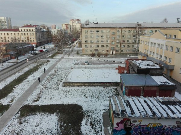 View from the dorm window - NSFW, Rabbit, Drawing, Novosibirsk, , 