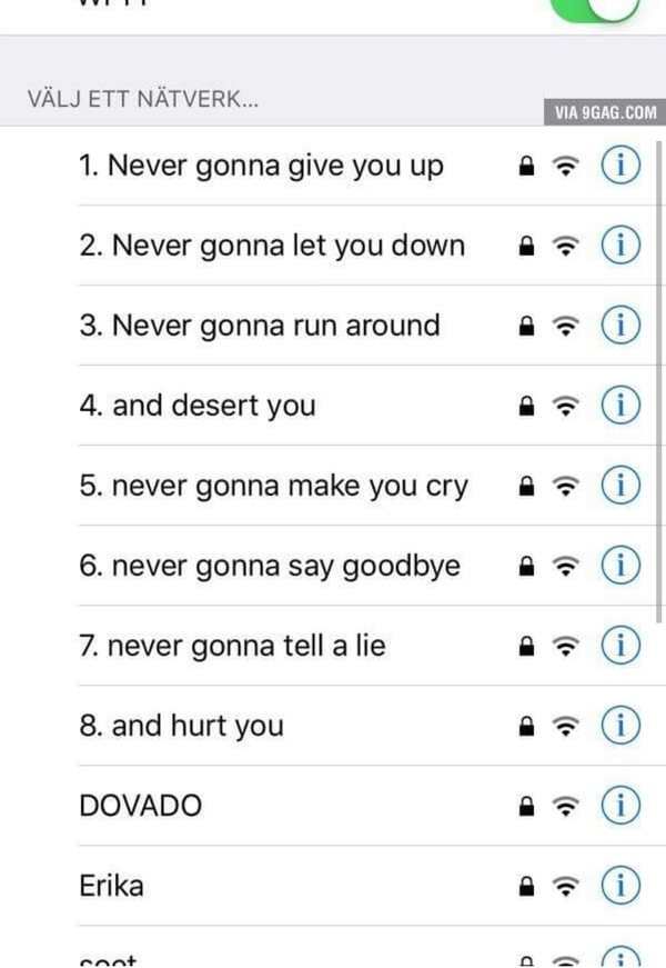   Wi-Fi, , Never Gonna Give You Up