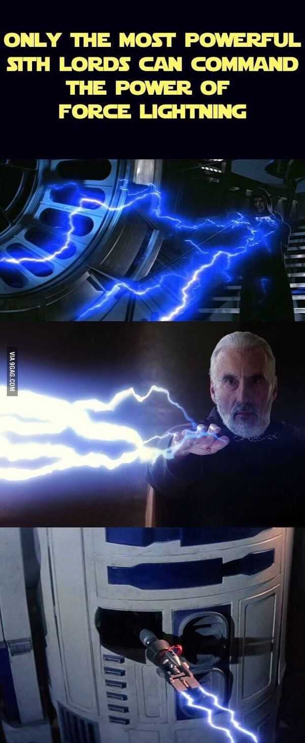 Только сильнейший лорд Ситхов может управлять силой молний.