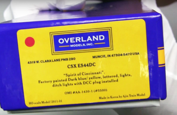 H0 scale Overland models Brass CSX ES44DC #5500 Spirit of Cincinnati