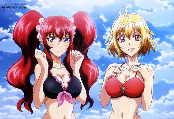 Хильда и Энж - NSFW, Аниме, Anime Art, Cross Ange, Hilda, Angelise, Купальник