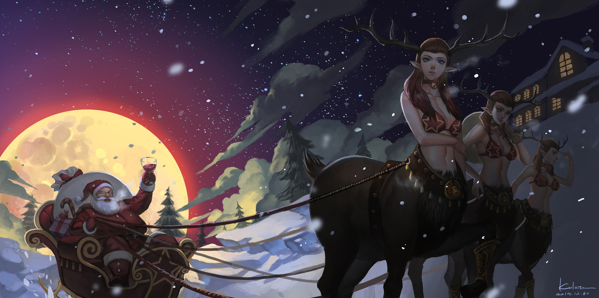 Santa claus anime girl