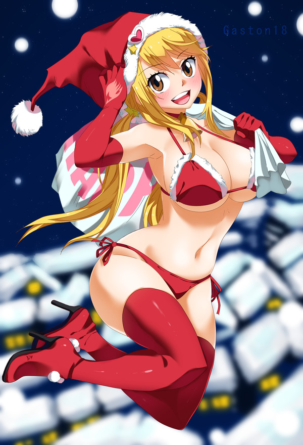 Art, anime - NSFW, Art, Anime, Fairy Tail, New Year, Lucy Heartfilia