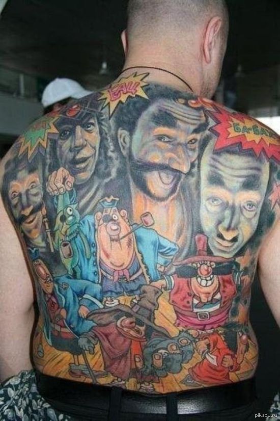 Tattoos on the back. - NSFW, Tattoo, , Tattoo, Longpost