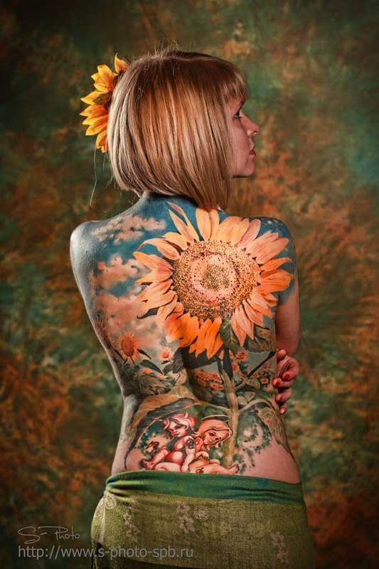 Tattoos on the back. - NSFW, Tattoo, , Tattoo, Longpost