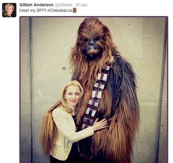 Из твиттера Джиллиан: "Встречайте моего лучшего друга!"