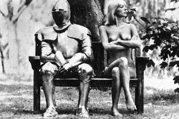 Nicky Howarth and Iron Man in Playboy Italian November 1976 - NSFW, The photo, Knight, Breast, Playboy, Not mine, Knights