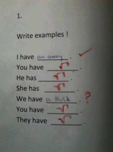 Write examples! , , ,  , 