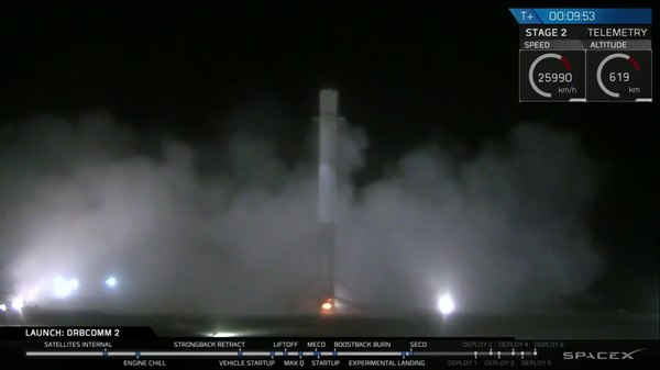 SpaceX ������� �������� 1 ������� ������ Falcon 9. ������������ ������.