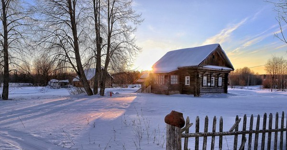 Фото Зима Природа Деревня