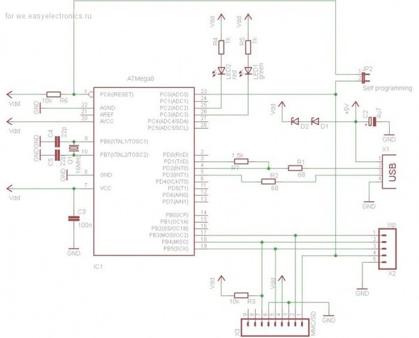 USB ФЛЕШКА НА ATMEGA8 И V-USB. ОТ ИДЕИ К ГОТОВОМУ УСТРОЙСТВУ… Много букв, Easyelectronics, Technobrother, Код, Своими руками, Avr, Atmega, Atmega8, Длиннопост